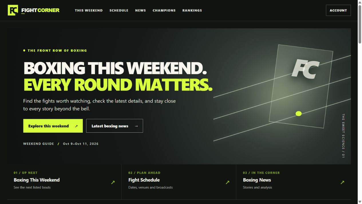 Fight Corner — Boxing News, Rankings and Fight Schedule Platform