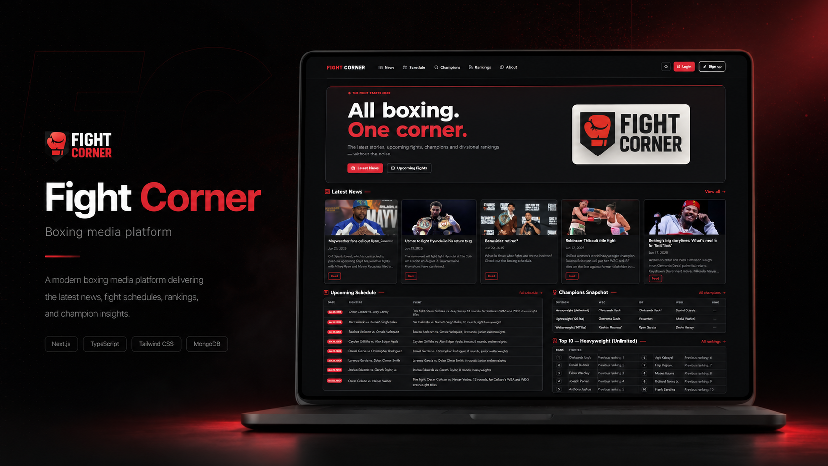Fight Corner — Boxing News, Schedules and Rankings Platform
